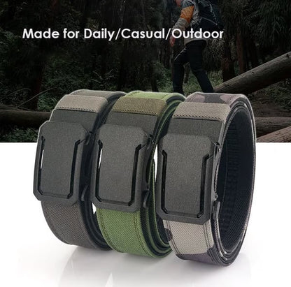 Upgraded version thickened double-layer nylon tactical belt with automatic buckle