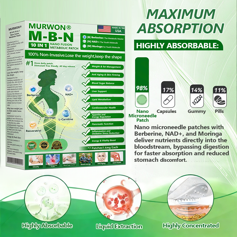 Compliant with U.S. FDA standards👩‍⚕️| 𝙈𝑼𝐑𝒲𝓞𝙽® 𝑴-𝑩-𝙉 𝟭𝟬-𝙞𝓷-𝟏 𝙉𝙖𝙣𝒐 𝑭𝓾𝙨𝙞𝙤𝙣 𝙈𝓮𝓽𝙖𝙗𝙤𝒍𝒊𝓬 𝑷𝒂𝒕𝓬𝙝 |⛅𝑩𝒂𝒄𝒌𝒆𝒅 𝒃𝒚 𝒔𝒄𝒊𝒆𝒏𝒄𝒆 | 𝟭𝟬-𝙞𝓷-𝟏 𝒇𝒐𝒓𝒎𝒖𝒍𝒂 | 𝑹𝒆𝒔𝒖𝒍𝒕𝒔 𝒊𝒏 7 𝒅𝒂𝒚𝒔🍬