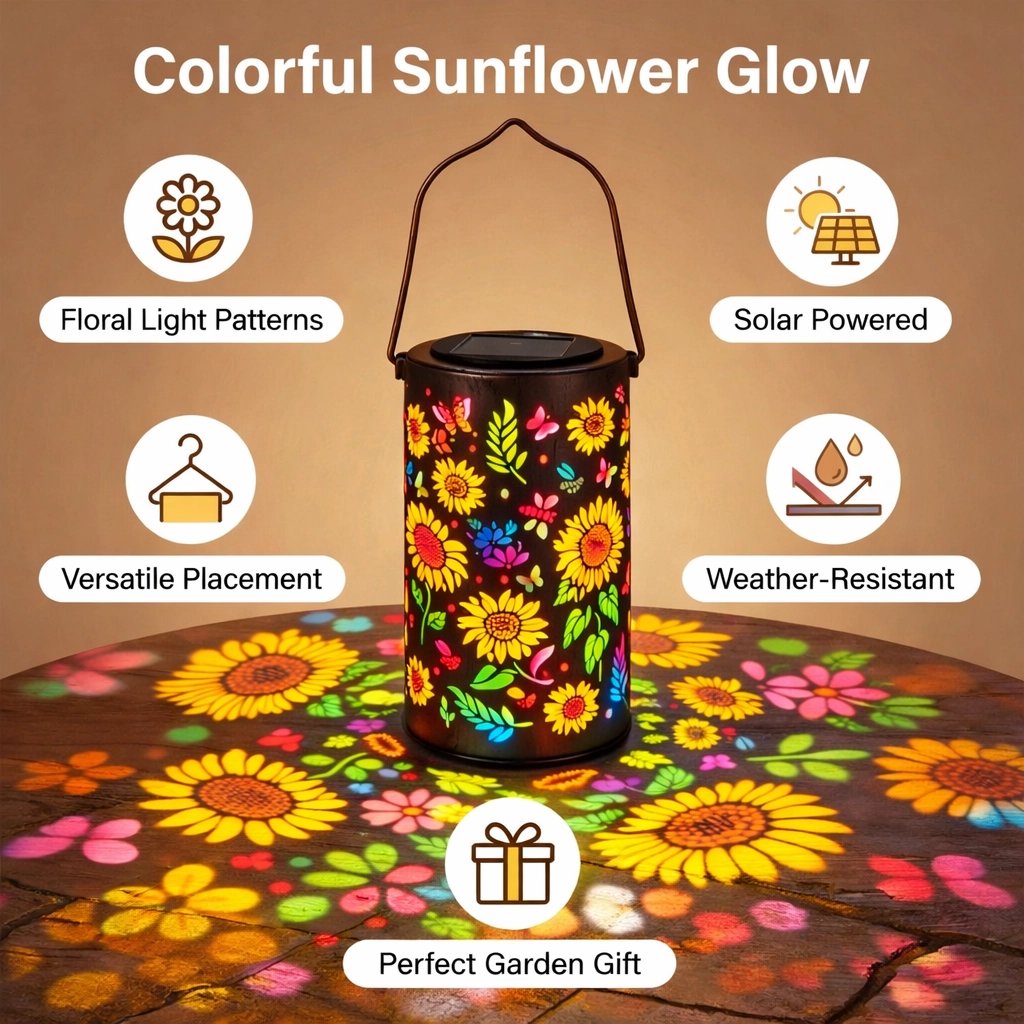 🌻 Turn Your Garden Into a Warm, Glowing Retreat — Solar Sunflower Lantern (Auto On at Night)