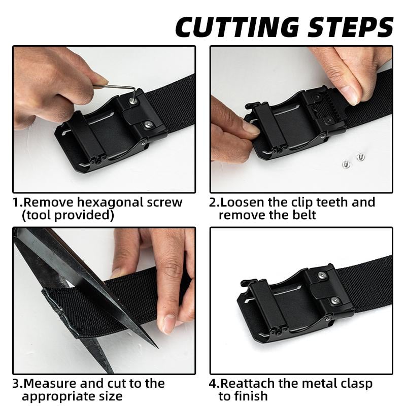 Upgraded version thickened double-layer nylon tactical belt with automatic buckle