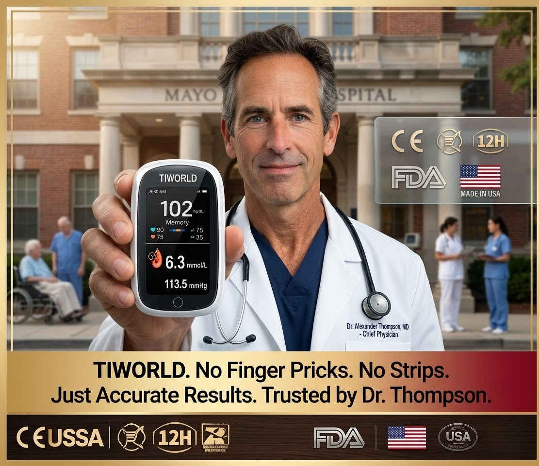 🔥Final 2 Hours : Only Limited Stock Left🏆TIWORLD™ Non-Invasive Blood Glucose Monitor – 5 Seconds 99% Accuracy （Mayo Clinic Recommended）